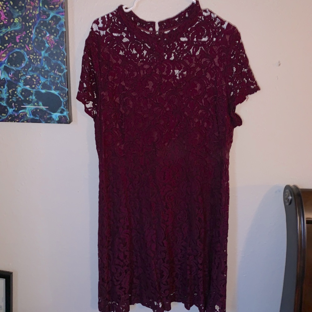Chic NY&C Maroon Lace Dress
